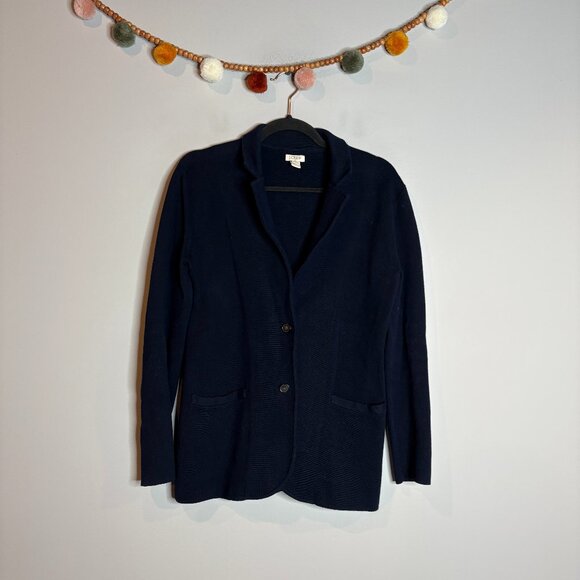 J. Crew Factory navy blue sweater blazer - Picture 2 of 5